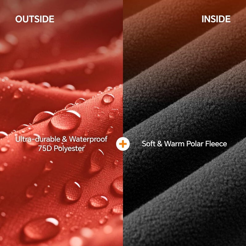 BEDELITE Large Waterproof Camping Blanket, Lightweight for Cold Weather, Foldable Fleece Stadium Blanket for Outdoor Sports, Windproof, Wearable, Machine Washable, 55" x 80",Red - Image 3